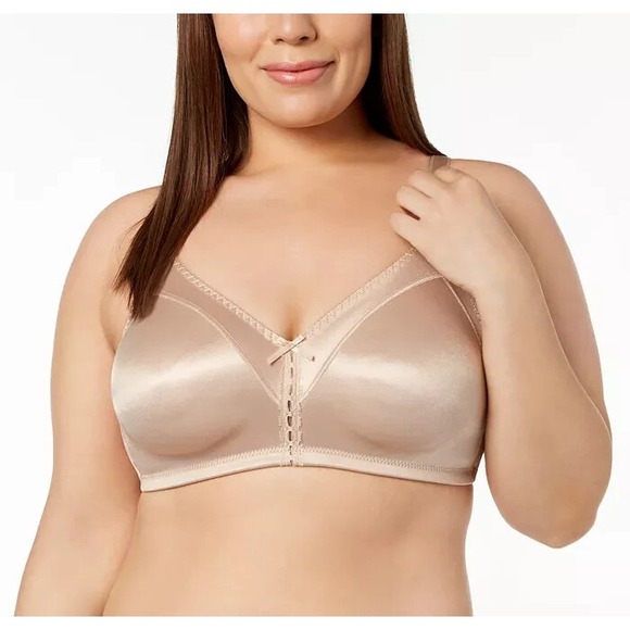 NEW Bali Bra Size 34DD Nude Double Support‎ Tailored Wire Free Lace Unlined 3820 - Picture 1 of 10